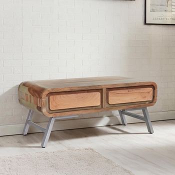 Aspen Reclaimed Wood Industrial 2 Drawer Coffee Table