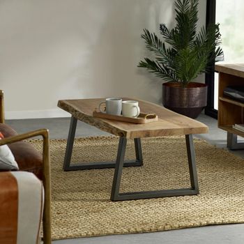 Baltic Live Edge Solid Acacia Wood Coffee Table