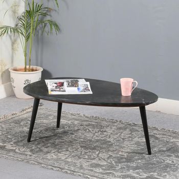 Opal Fluted Black Marble Coffee Table