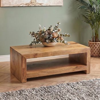 Dakota Light Mango Wood 110cm Coffee Table