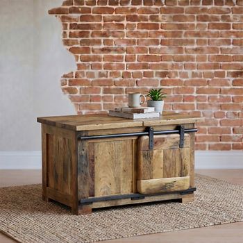 Jupiter Ironworks Industrial Style Wooden Coffee Table