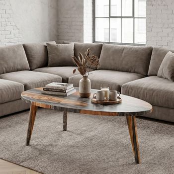 Goa Triangular Dark Sheesham Wood Coffee Table