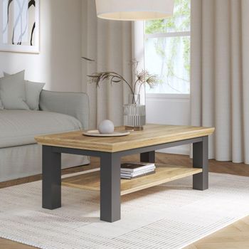 Pontypool Dark Grey and Light Oak Large Coffee Table