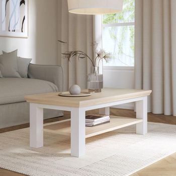 Pontypool White and Riva Oak Large Coffee Table