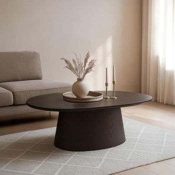 Novero Espresso Oak Large Oval Coffee Table