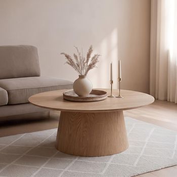 Novero Natural Oak Large Round Coffee Table