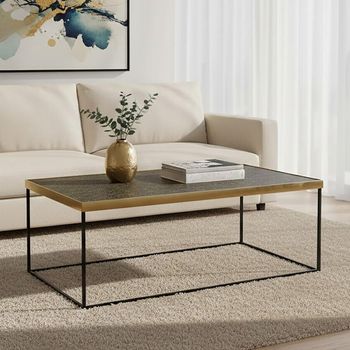 Akola Glass and Gold Coffee Table