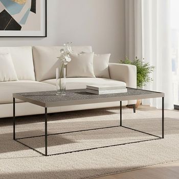 Akola Glass and Silver Coffee Table