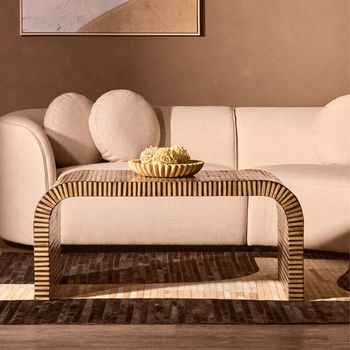 Bambusa Curved Bamboo Inlay Coffee Table