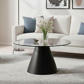 Azalea Clear Glass Round Coffee Table