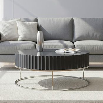 Genoa Fluted Grey Round Coffee Table
