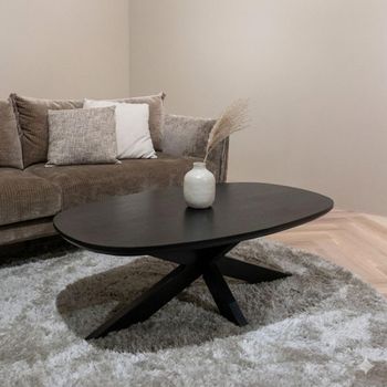 Jesper Black Mango Wood Large Oval Coffee Table