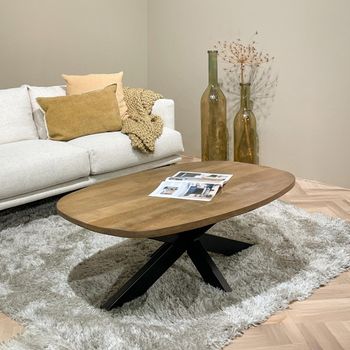 Jesper Natural Mango Wood Large Oval Coffee Table
