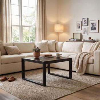 Norris Charcoal Rustic Mango Wood Square Coffee Table