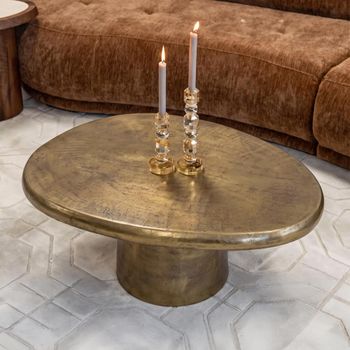 Pulitzer Brushed Gold Metal Coffee Table