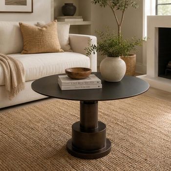 James Aluminum Brown Round Coffee Table