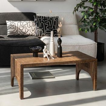 Rustic Natural Teak Wood Coffee Table