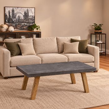 Concrete Top Black Coffee Table