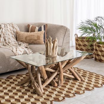 Branchwood Glass Top Coffee Table