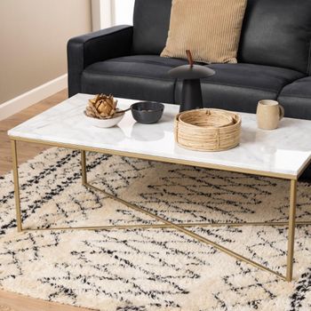 Alisma White Marble Top Coffee Table