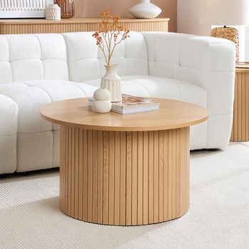 Axel Oak Fluted Round Coffee Table