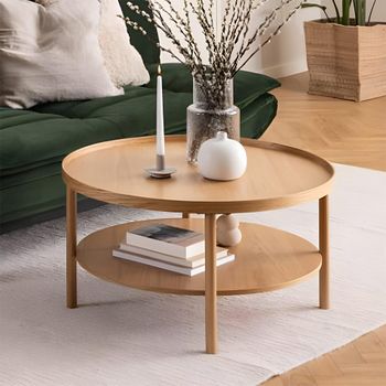 Banbury Oak with Shelf Round Coffee Table
