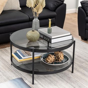 Bayonne Smoked Glass Round Coffee Table