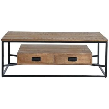 Bergamo Industrial Style Mango Wood 2 Drawer Coffee Table