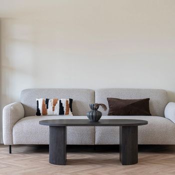 Boavista Fluted Dark Wood Oval Coffee Table