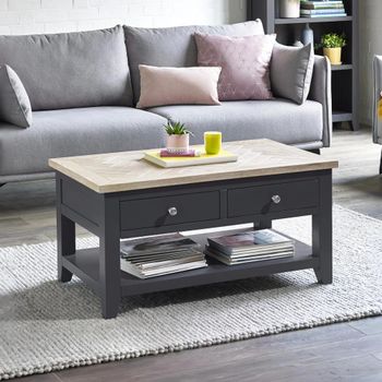 Bordeaux Grey 2 Drawer Coffee Table