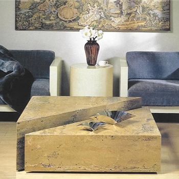 Box Hi-Lo Marble on Casters Coffee Table - Sizes Available