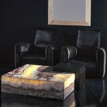 Box Marble with Light Coffee Table - Sizes Available