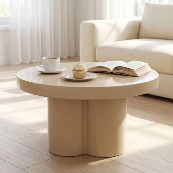 Brix Noa Beige Metal Round Coffee Table