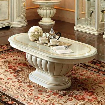 Leonardo Italian Ivory Gloss and Gold Coffee Table