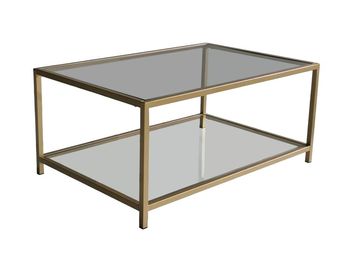 Clearance - Amberley Gold and Glass Rectangle Coffee Table