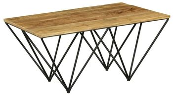 Clearance - Cosgrove Rectangle Coffee Table Black Metal Hairpin Legs Mango Wood