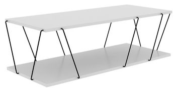 Clearance - Leominster White and Black Rectangle Coffee Table