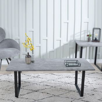 Clearance - Texas Grey and Black Rectangle Coffee Table