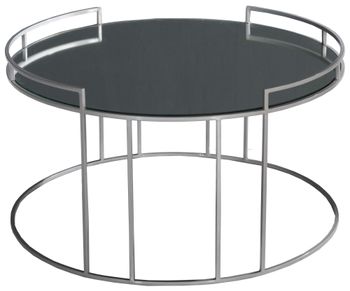 Clearance - Torrance Silver Glass and Round Coffee Table