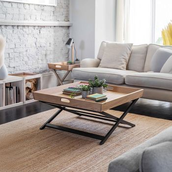 Clockhouse Butlers Square Carbon and Natural Oak Coffee Table