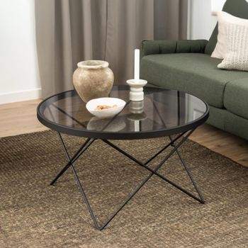 Cuxton Smoked Glass Round Coffee Table