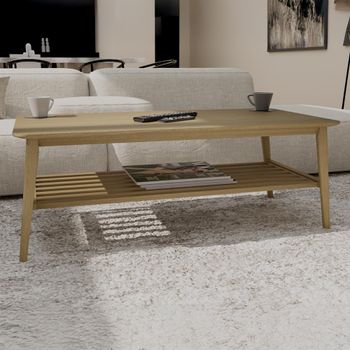 Scandic Danish Oak Large Coffee Table with Shelf