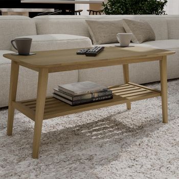 Scandic Danish Oak Small Coffee Table with Shelf