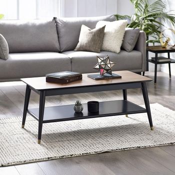 Findlay Walnut Shelf 110cm Coffee Table