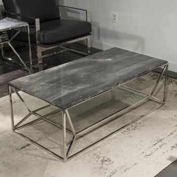 Ginza Marble and Metal Occasional Rectangle Table - Sizes Available