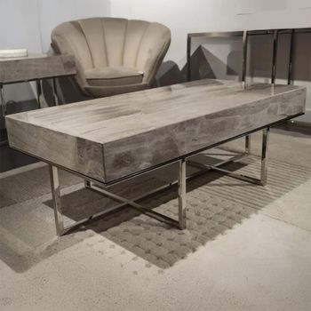 Gipsy Occasional Tables Rectangle Marble with Metal Base Coffee Table - Sizes Available