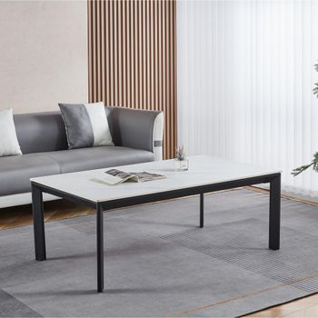 Clearance - Glade White Ceramic Rectangle Coffee Table