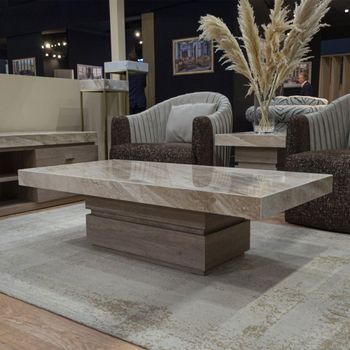Goya Marble Top 120cm with Pedestal Base Coffee Table - Sizes Available