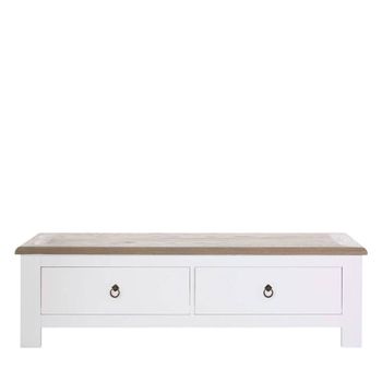 Hampstead White Wood 2 Drawer Coffee Table
