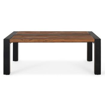 Harlech Industrial Style Solid Teak Wood Coffee Table